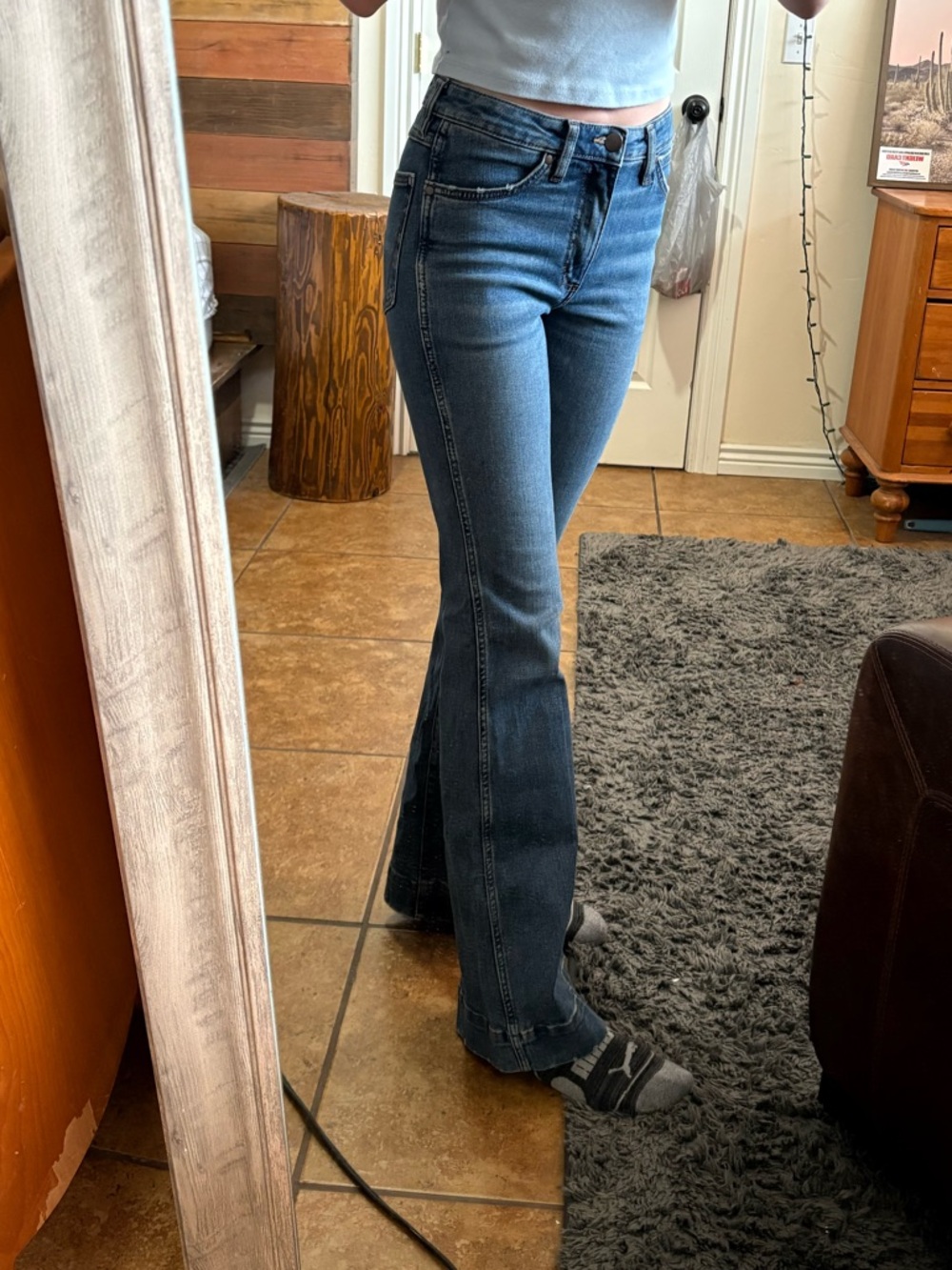 Wrangler Women's Flared Jeans in Medium Blue Wash